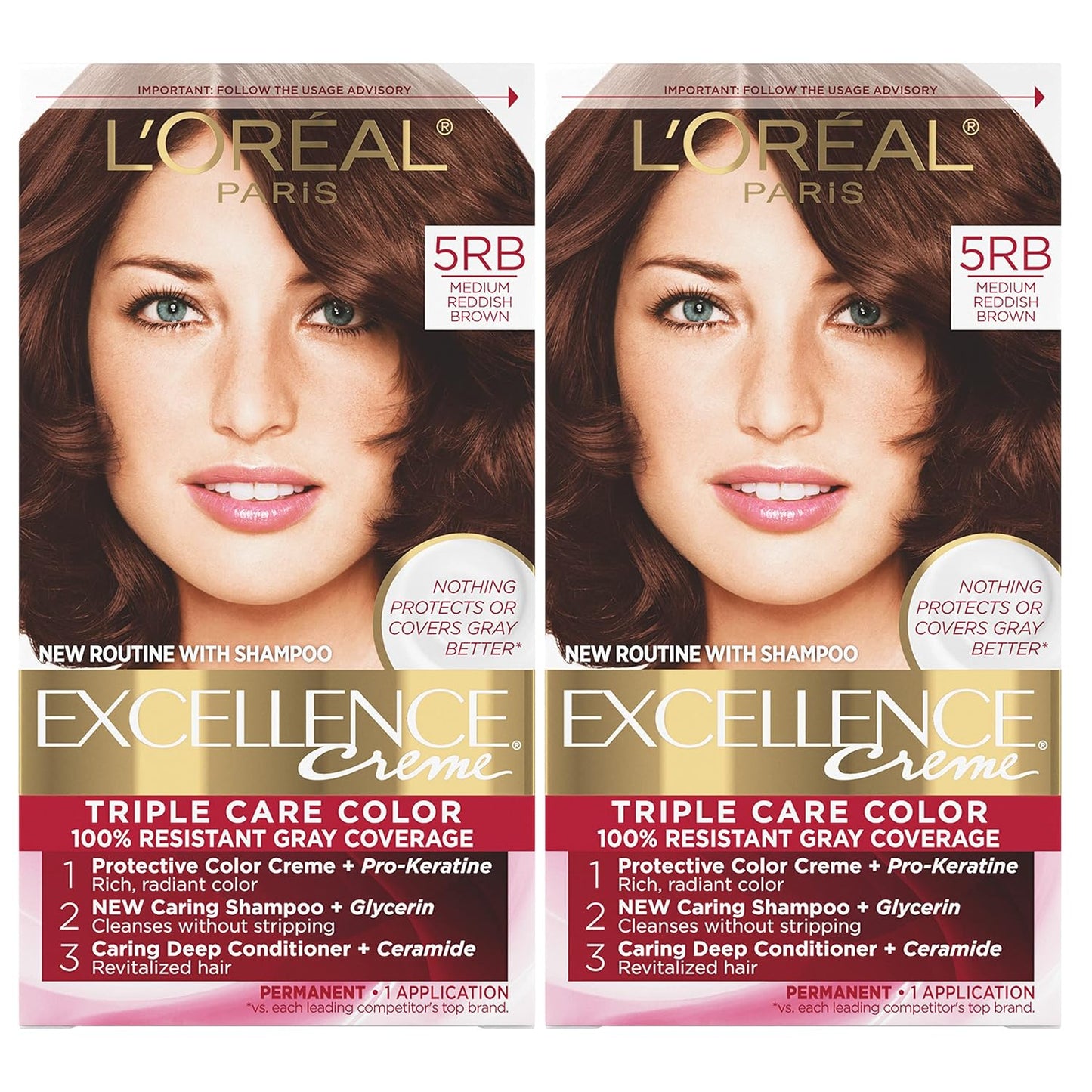 L'Oreal Paris Excellence Crème Hair Color Kit | 6 Light Brown | 8-Week Gray Coverage