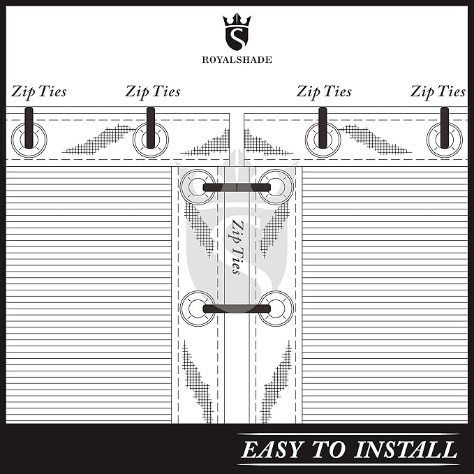 Royal Shade Custom Size 5' x 74' Brown Fence Privacy Screen Windscreen Cover Netting Mesh Fabric Cloth - Cable Zip Ties Included (We Make Custom Size)