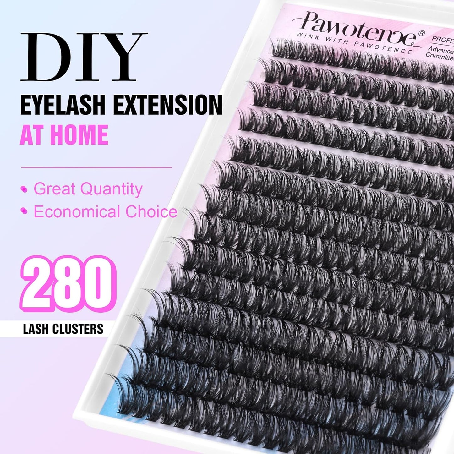 DIY Lash Extension Kit | 280pcs Brown 40D Clusters | 9-16mm Individual Lashes