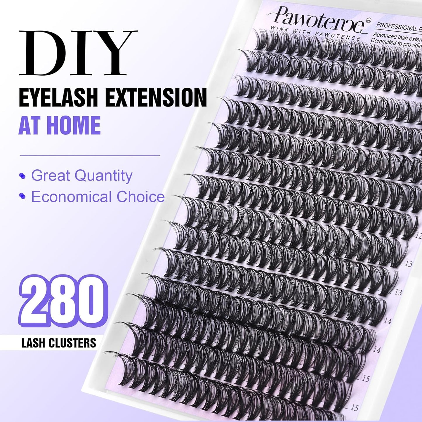 DIY Lash Extension Kit | 280pcs Brown 40D Clusters | 9-16mm Individual Lashes