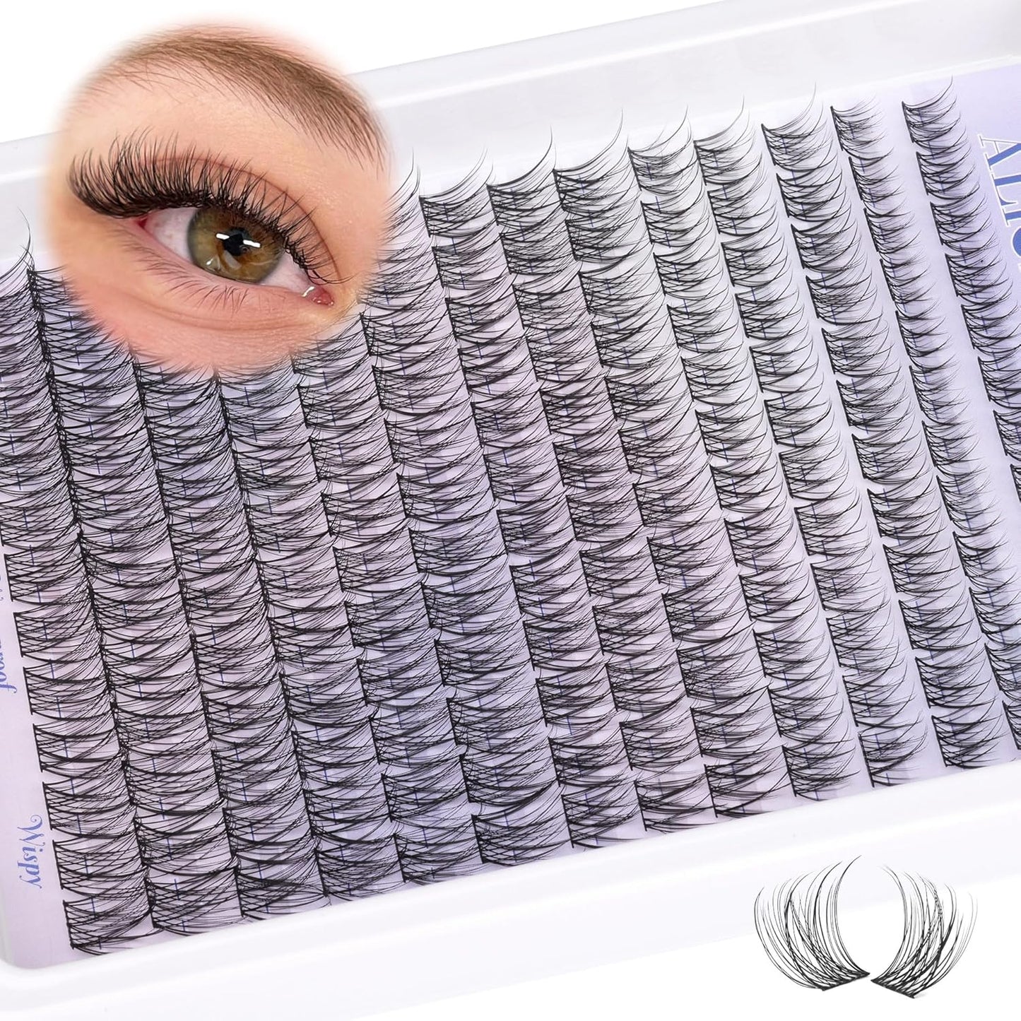 Natural Wispy Lash Extension Kit | 140pcs Clear Band Cluster Lashes for DIY