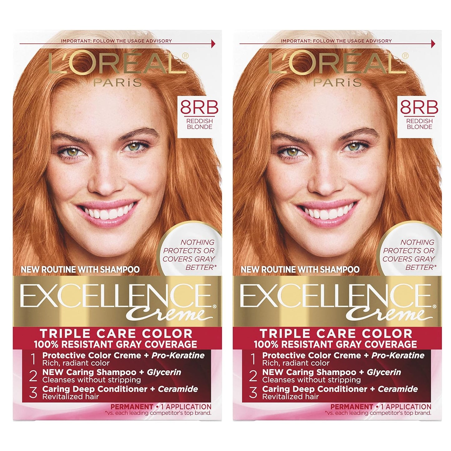 L'Oreal Paris Excellence Crème Hair Color Kit | 6 Light Brown | 8-Week Gray Coverage