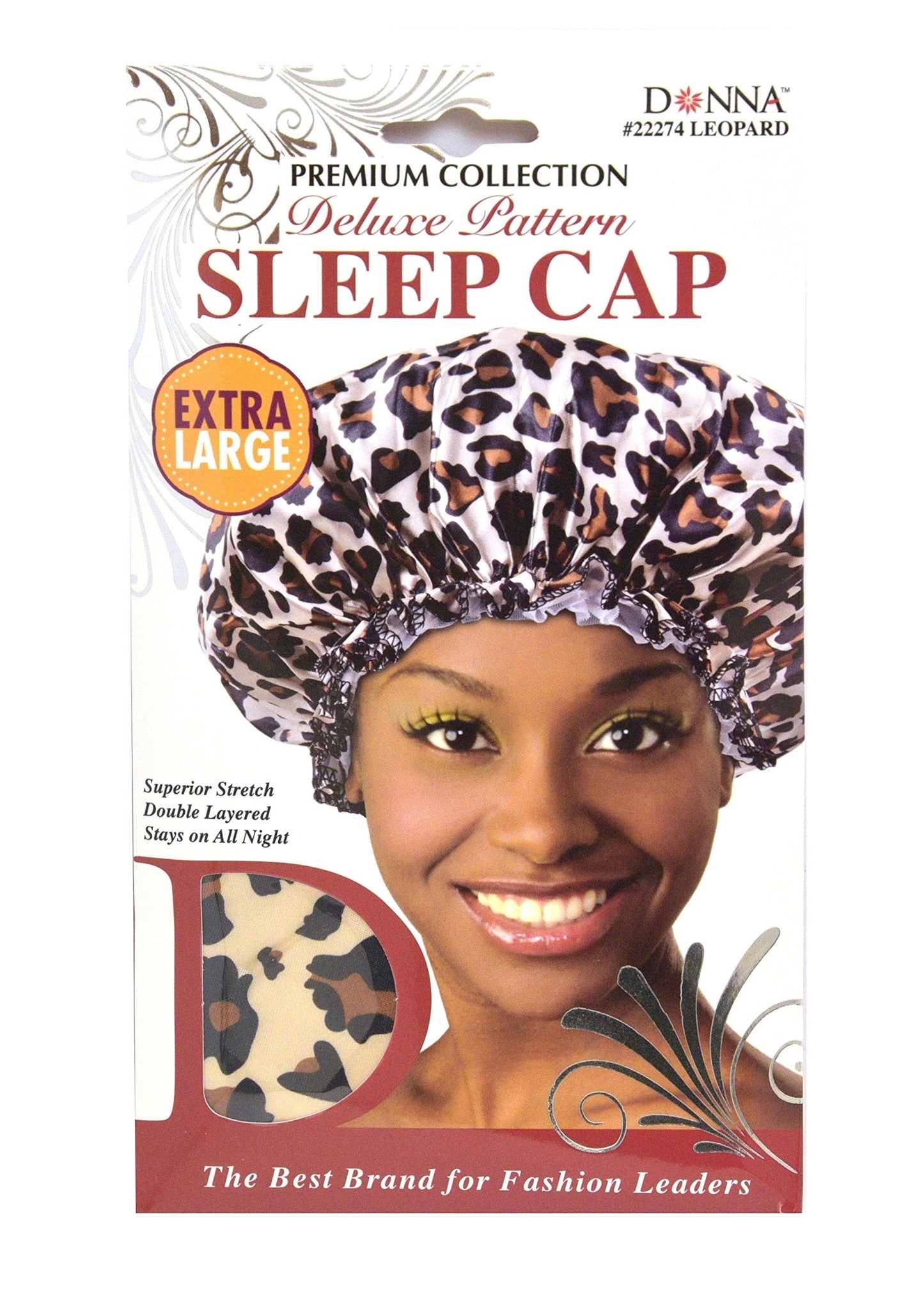 Donna Collection Premium Deluxe Pattern Extra Large Sleep Cap, Zebra Pattern