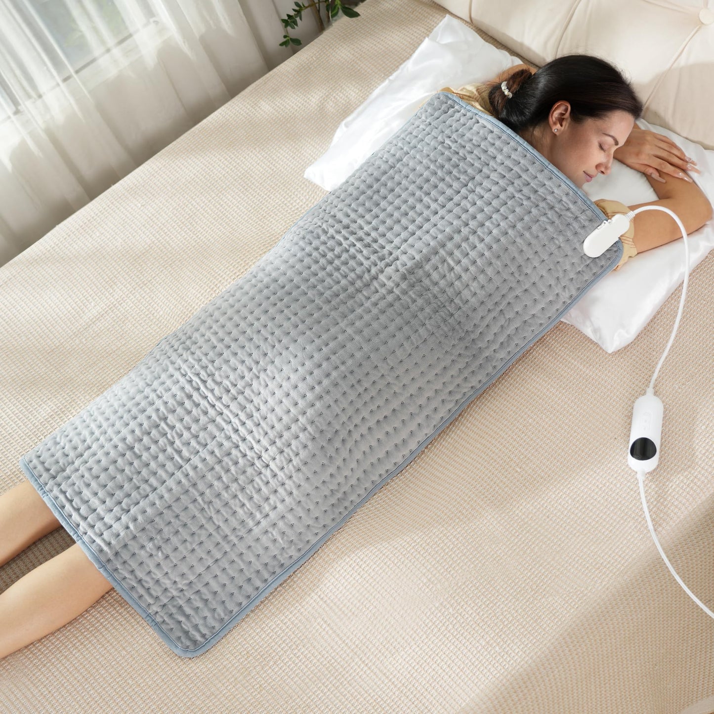 Large Heating Pad,TOPSOSO 20"x40" Extra Large Heating Pad for Back Pain Relief Electric Heating for Period Cramps Shoulders Pain Relief Moist/Dry Heat 10 Heat Setting Auto Shut Off Gift for Women Men