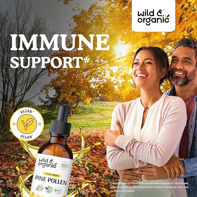 Wild & Organic Yohimbe Tincture 2 fl oz & Pine Pollen Tincture 2 fl oz