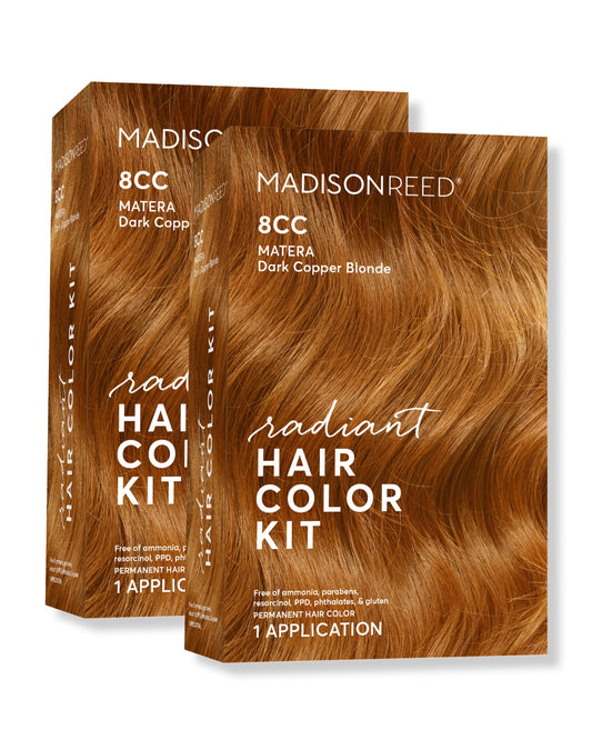Madison Reed Radiant Hair Color Kit, Dark Copper Blonde For 100% Gray Coverage, Ammonia-Free, 8Cc Matera Marigold, Permanent Hai