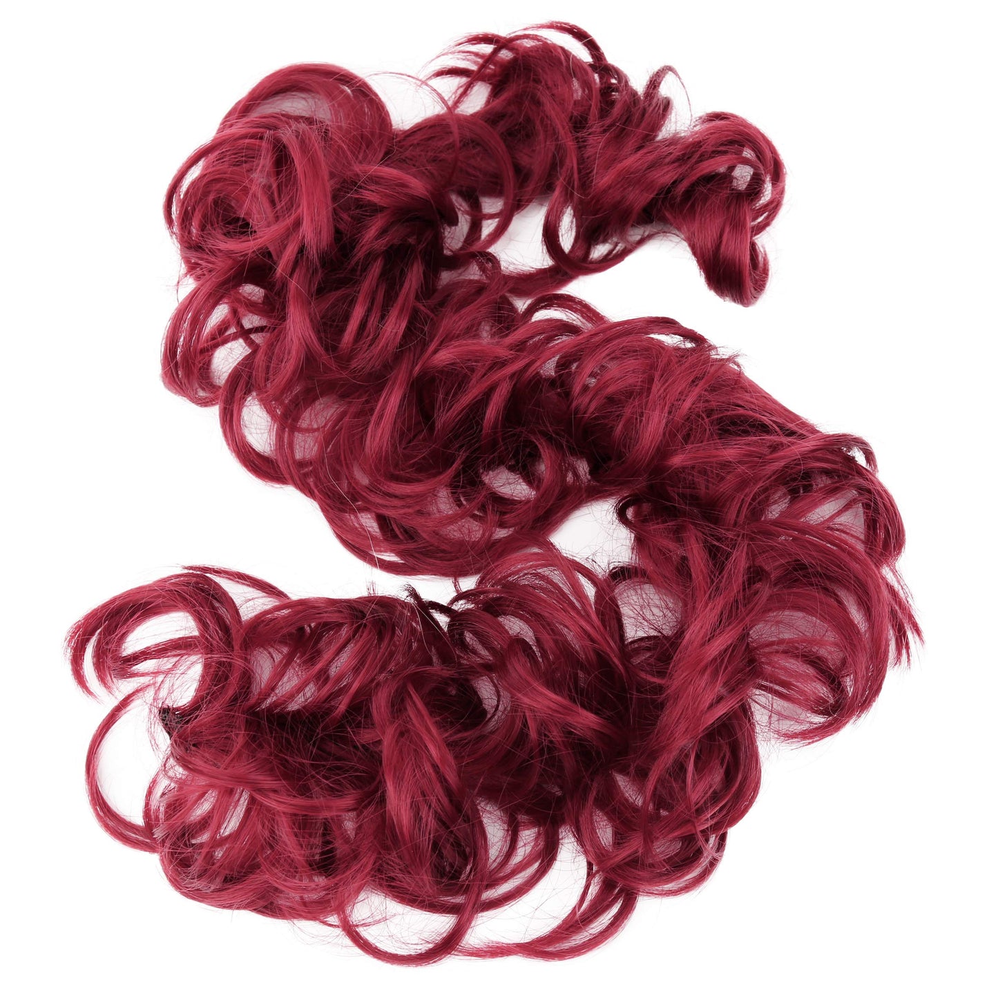 Caisha Hairpiece Hair Wrap Heat-Resistant Synthetic Fibres Curly Messy Updo Intense Red Hw29