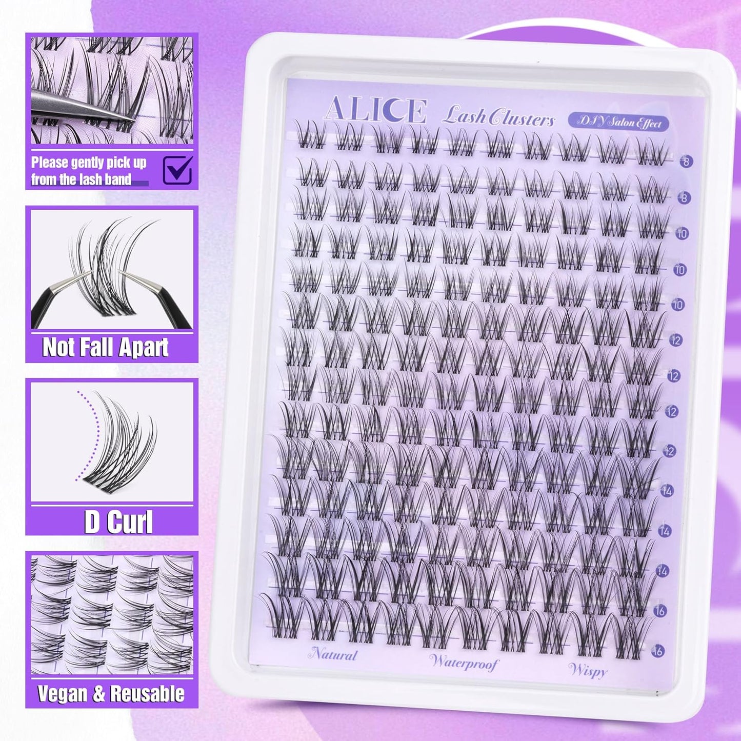 Natural Wispy Lash Extension Kit | 140pcs Clear Band Cluster Lashes for DIY