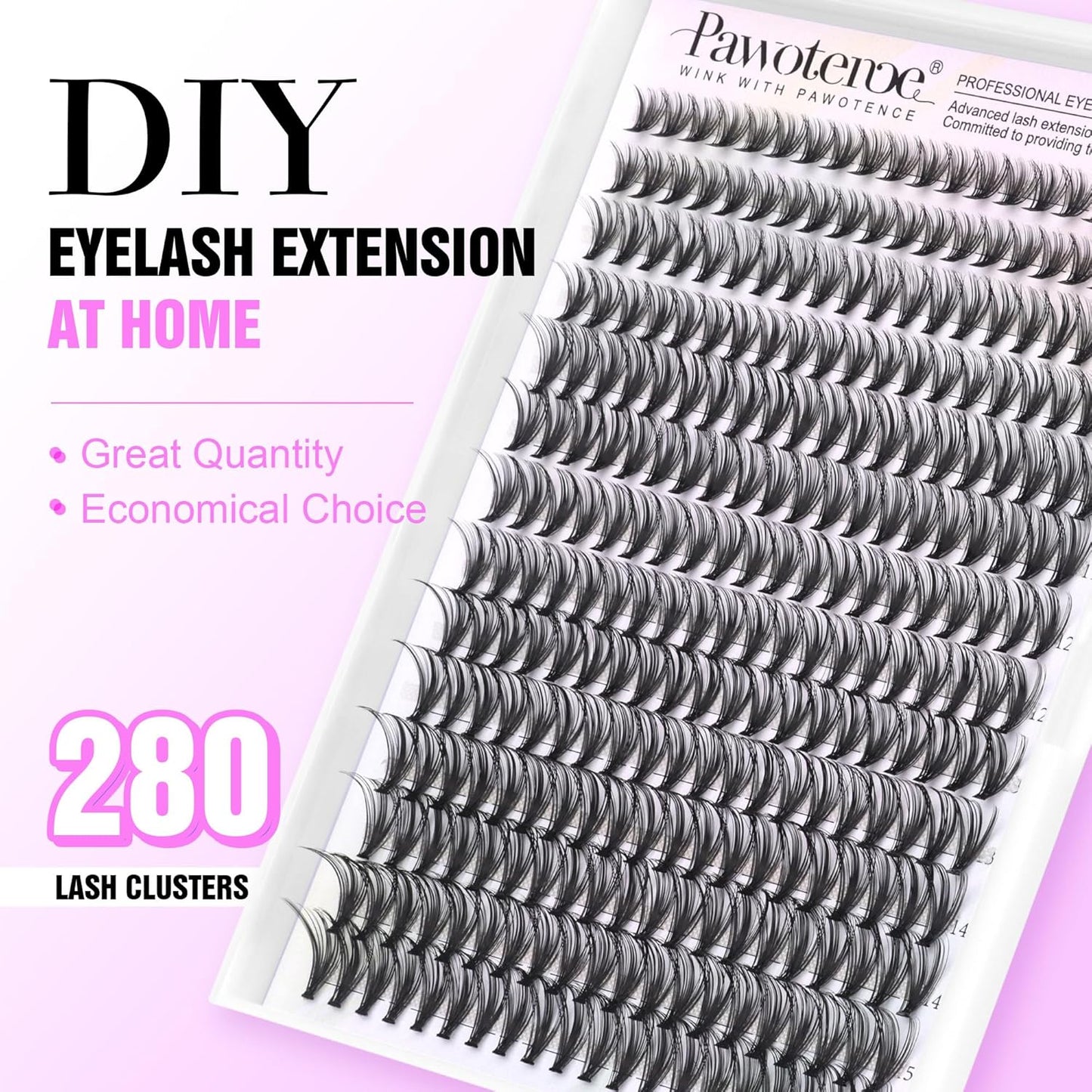 DIY Lash Extension Kit | 280pcs Brown 40D Clusters | 9-16mm Individual Lashes