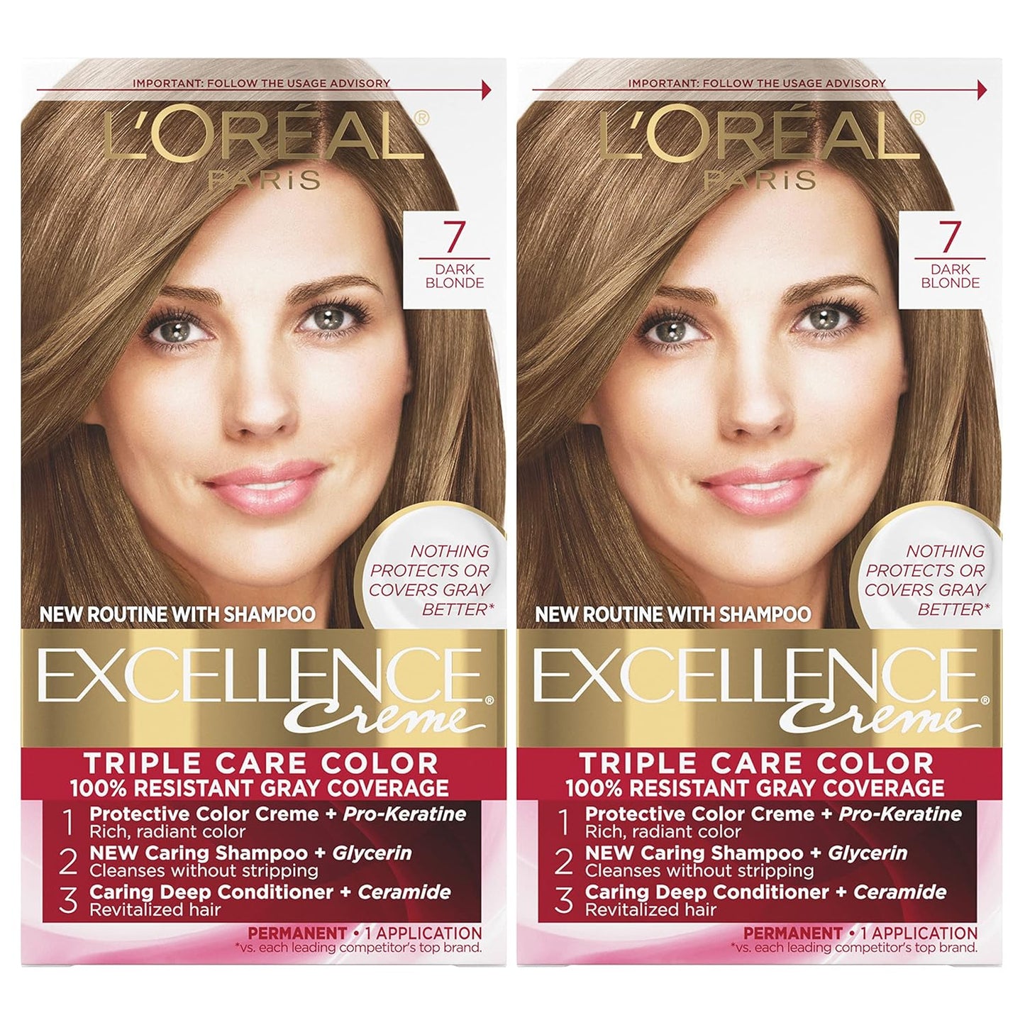L'Oreal Paris Excellence Crème Hair Color Kit | 6 Light Brown | 8-Week Gray Coverage