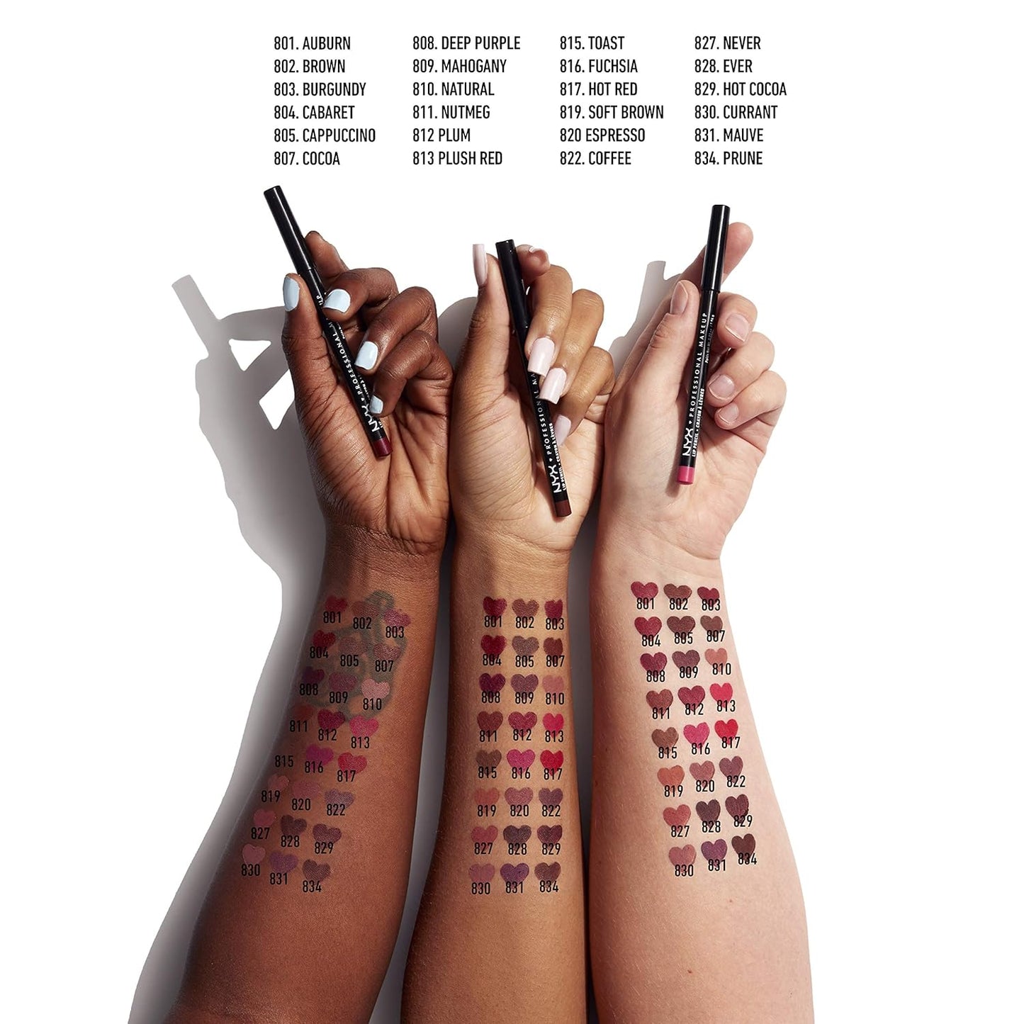 NYX Slim Lip Pencil | Long-Lasting Creamy Lip Liner | Hot Red - 2 Pack