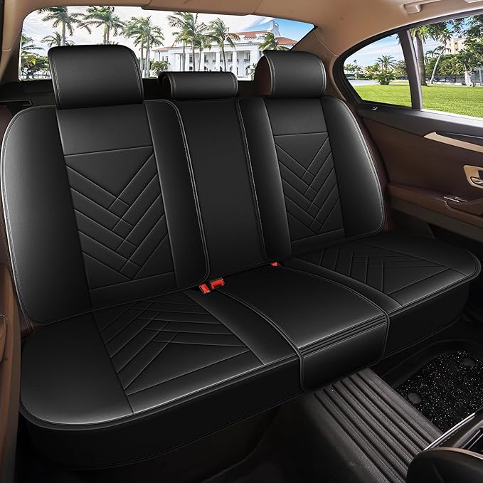 AOMSAZTO Car Seat Cover for Chevrolet Chevy Trax 2024 2025 2026 Full Set, Leather Car Seat Protector Waterproof, Non Slip Car Seat Cushion, Interior Seat Covers Automotive Accessories - Black