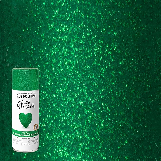 Rust-Oleum 277781-6PK Specialty Glitter Spray Paint, 10.25 Oz, Kelly Green, 6 Pack
