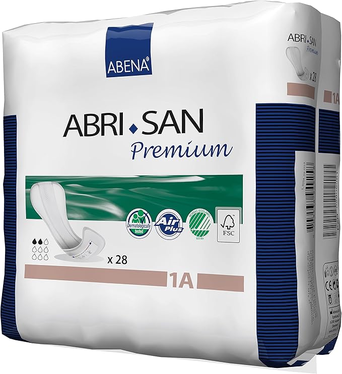 Abena Abri-San Premium Incontinence Pads, Light Absorbency, (Sizes 1 To 3A) Size 1A, 336 Count
