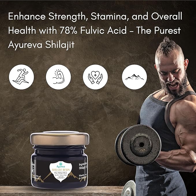Pure Himalayan Shilajit Resin - 78% Fulvic Acid, 85+ Minerals, Lab Tested - Natural Energy Booster for Men & Women, Pure Shilajit for Vitality & Wellness- 30g