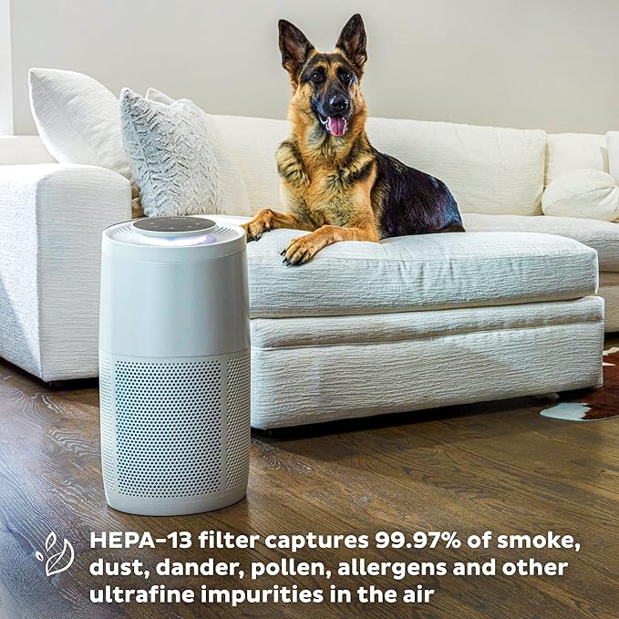 Instant HEPA Quiet Air Purifier, From the Makers of Instant Pot with Plasma Ion Technology for Rooms up to 1,940ft2, removes 99% of Dust, Smoke, Odors, Pollen & Pet Hair, for Bedrooms, Offices, Pearl