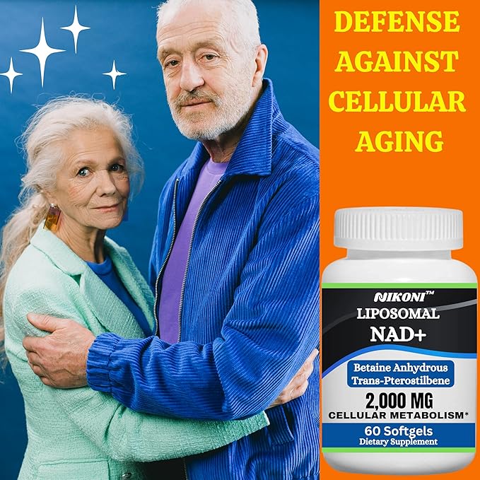 Liposomal NAD+ 2000 mg with TMG and Pterostilbene, Supports Healthy Aging-120 Softgels