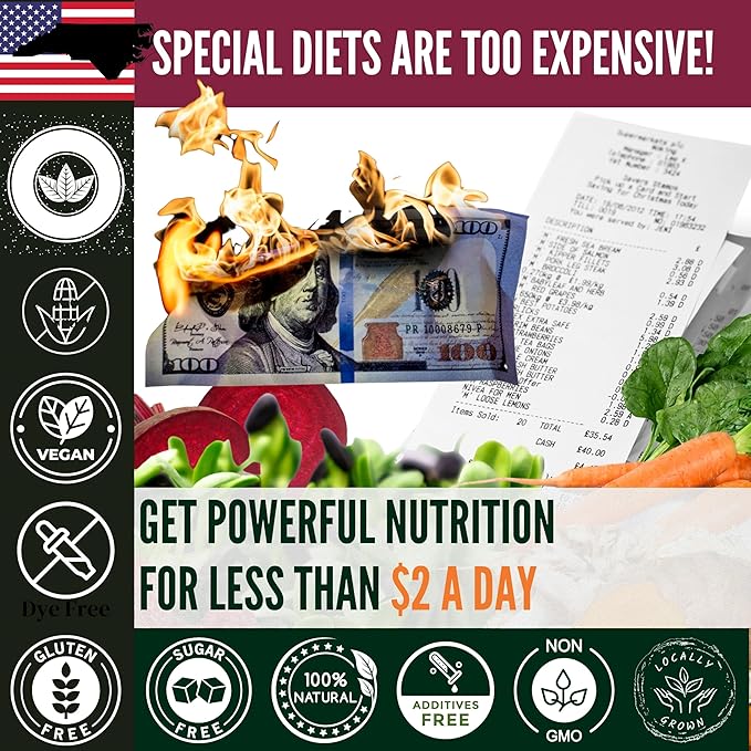 InviNutri Powder for Extreme PICKY Eaters ARFID ASD. Transform Any Food into Superfood with Organic Nutrition Boost, Invisibly Effortlessly Instantly! 40x Nutrient-Rich 30mg Sulforaphane 72 serv.