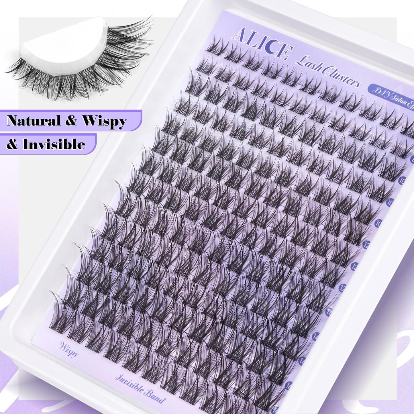 ALICE Wispy Cluster Eyelash Extensions | 192pcs Natural Individual Lashes | DIY 10-18mm