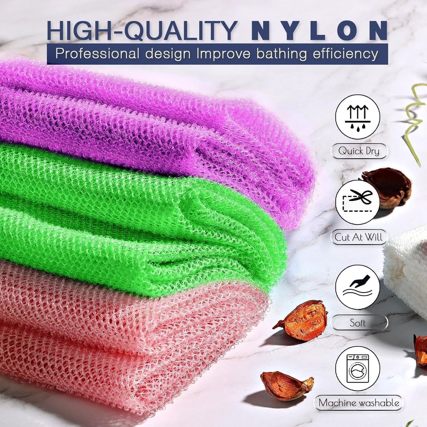 Exfoliating African Bath Sponge Set | 2-Piece Green Body Scrubber