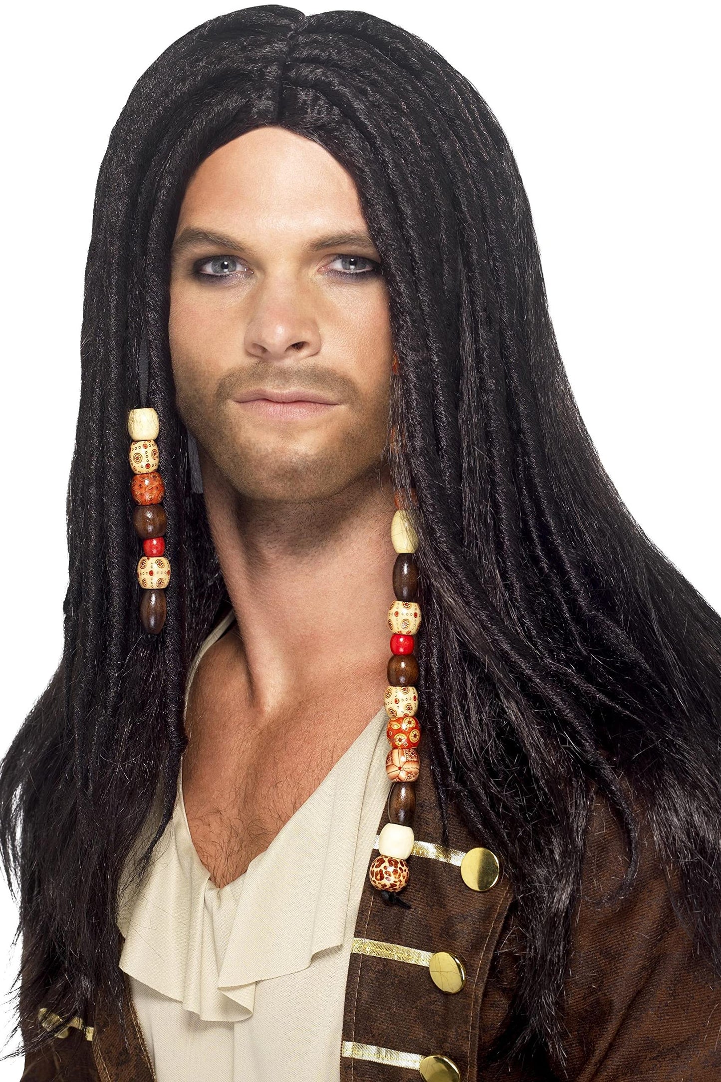 Smiffys Men'S One Size Pirate Wig, Black