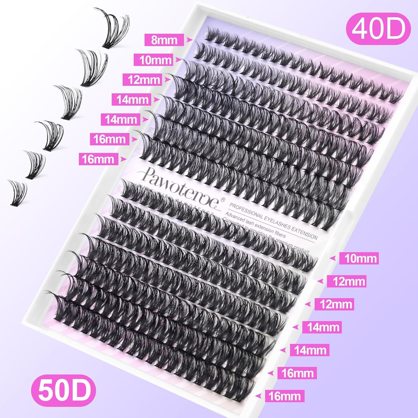 80D Mink Lash Clusters | 240pcs Individual Eyelash Extensions 10-20mm