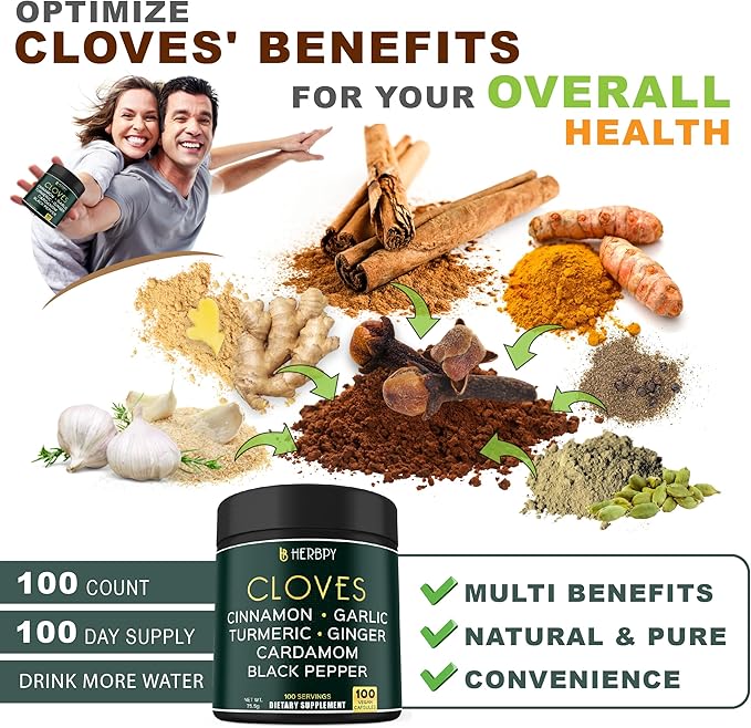 Bundle 7in1 Cloves Supplement and 5in1 Ashwagandha Shilajit - Supports Immune, Digestive Health, Relaxation, and Heart Health