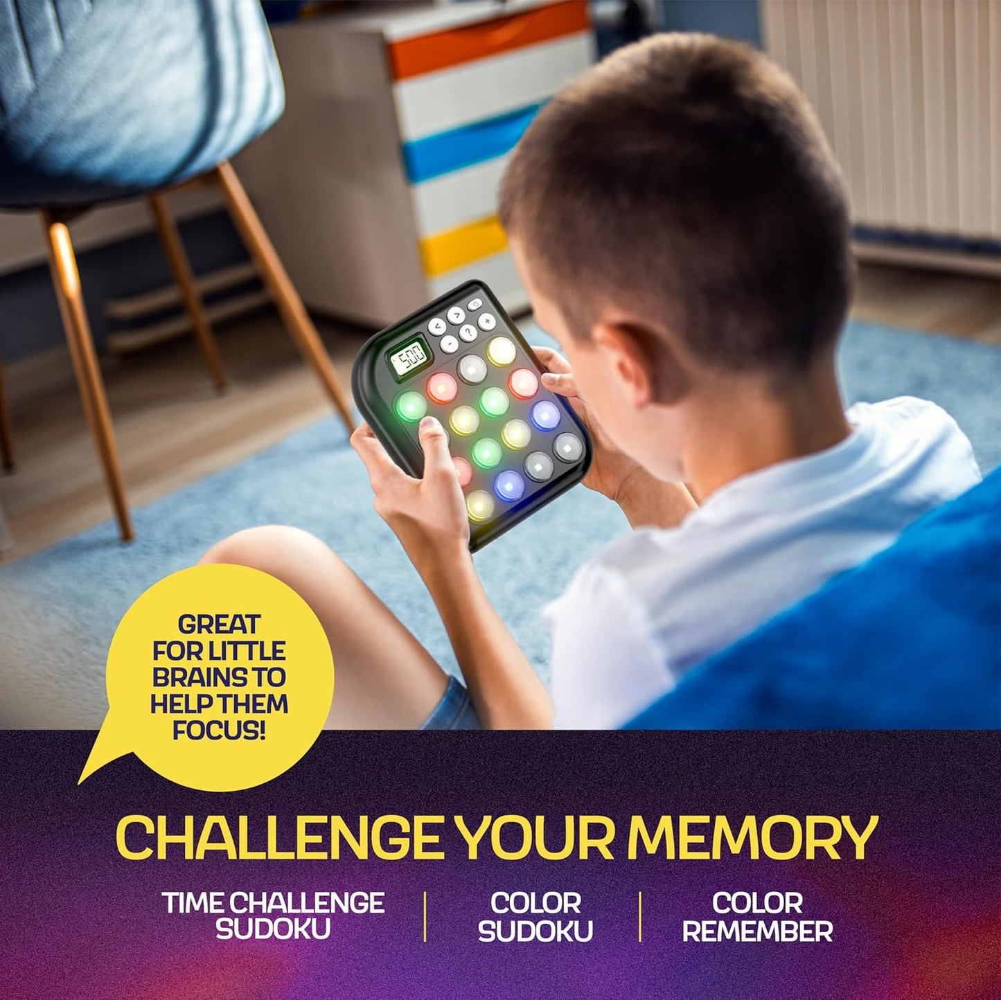 6 in 1 Brain Teasers & Memory Game, 6 Fun Games for Kids, Cool Handheld Toys, Unique Gifts for Teens, Best Activities for Tween Boy, Birthday Gift Ideas for Boys & Girls Ages 6-8 9 10 11 12 + Year Old