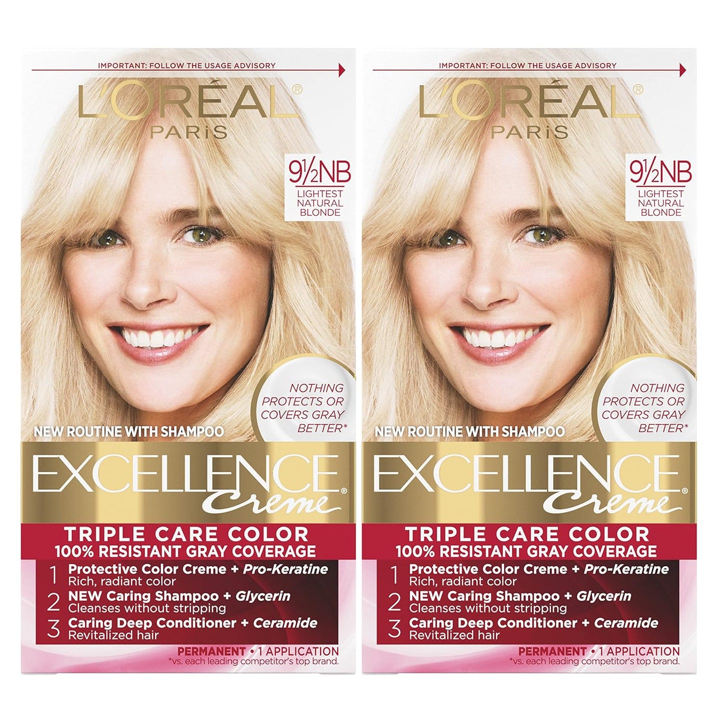 L'Oreal Paris Excellence Crème 9A Light Ash Blonde Hair Color | Gray Coverage, 8 Weeks