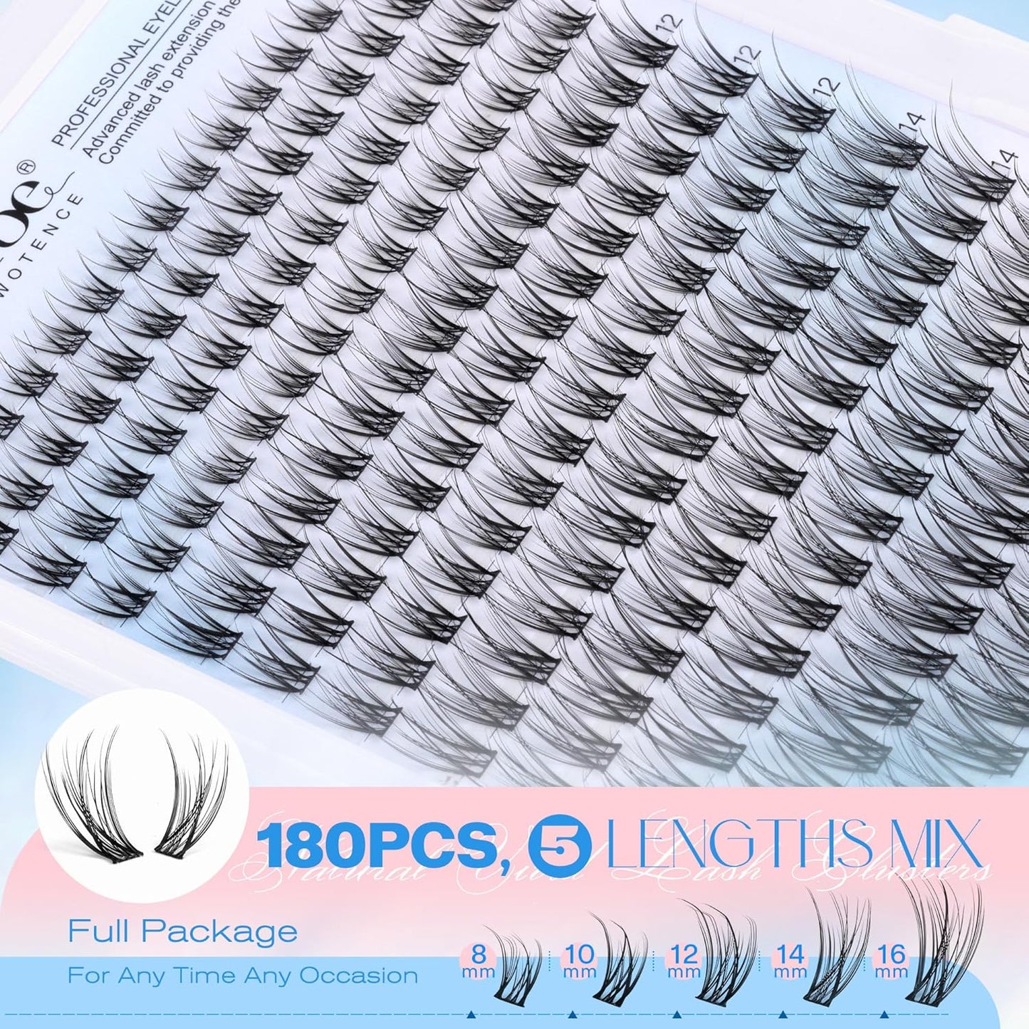 80D Mink Lash Clusters | 240pcs Individual Eyelash Extensions 10-20mm