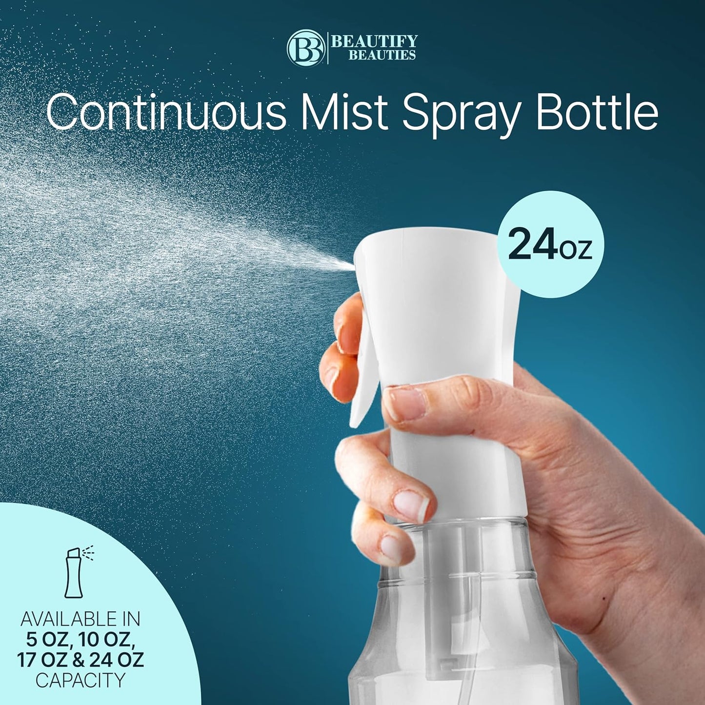 Ultra Fine Continuous Hair Spray Bottle | Clear 6.8 Oz | Misting & Styling