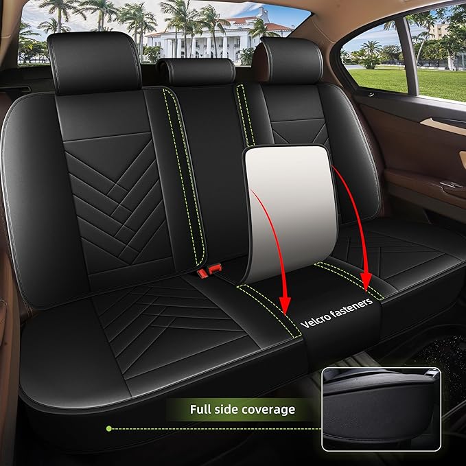 AOMSAZTO Car Seat Cover for Chevrolet Chevy Trailblazer 2021-2024 2025 2026 Full Set: Waterproof Faux Leather Car Seat Protector - Interior Seat Covers Decoration Refresh Accessories - Black