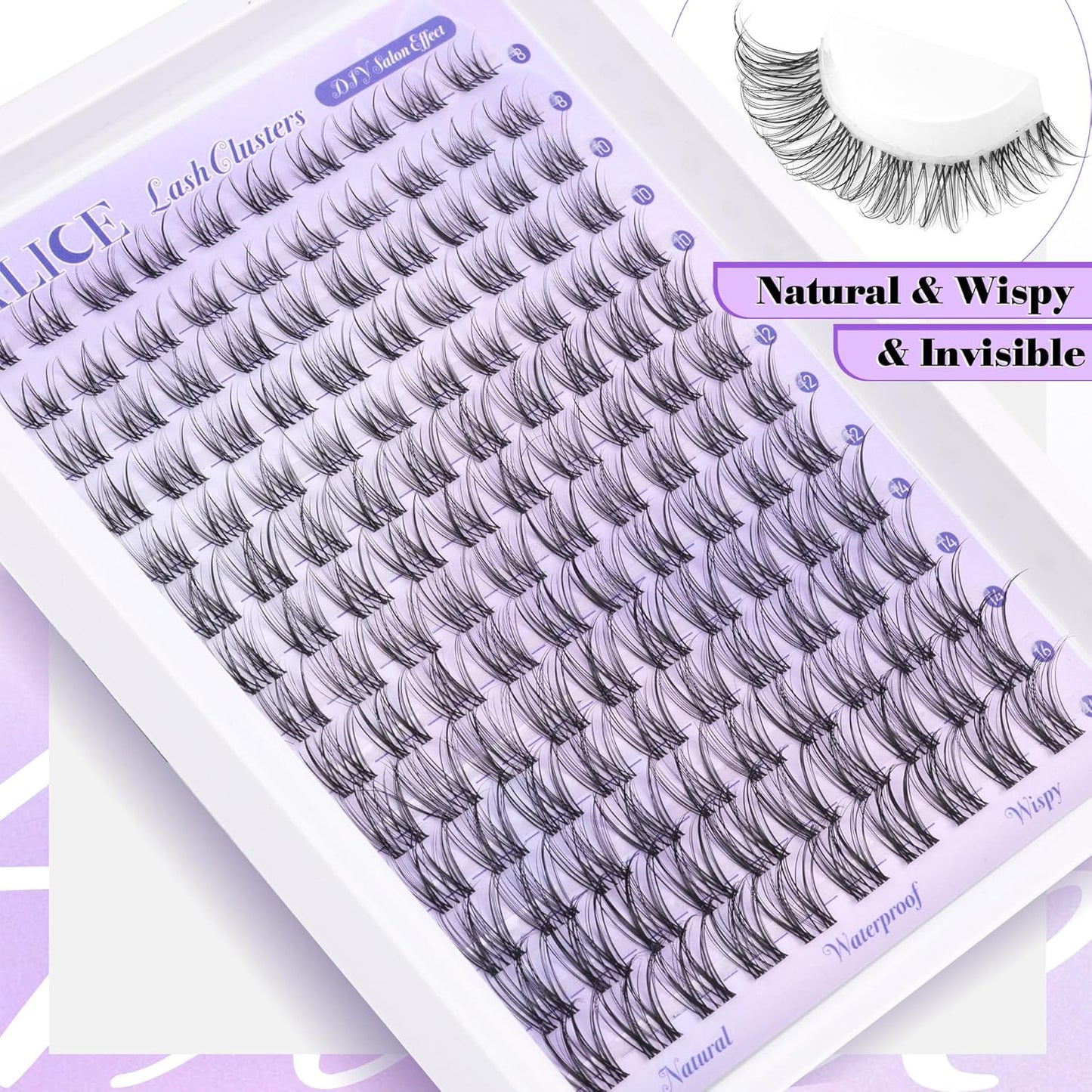 ALICE Wispy Lash Clusters | 168 Pcs | 10-18mm Natural Volume Extensions