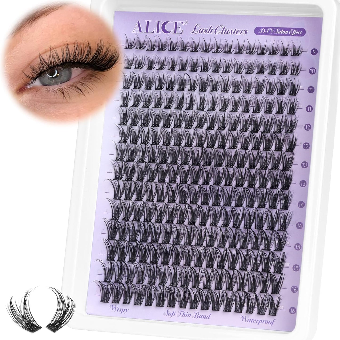 Natural Wispy Lash Extension Kit | 140pcs Clear Band Cluster Lashes for DIY