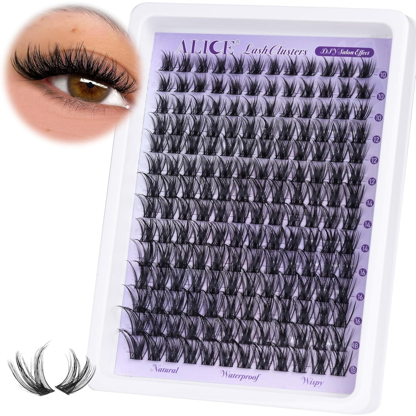 Natural Wispy Lash Extension Kit | 140pcs Clear Band Cluster Lashes for DIY