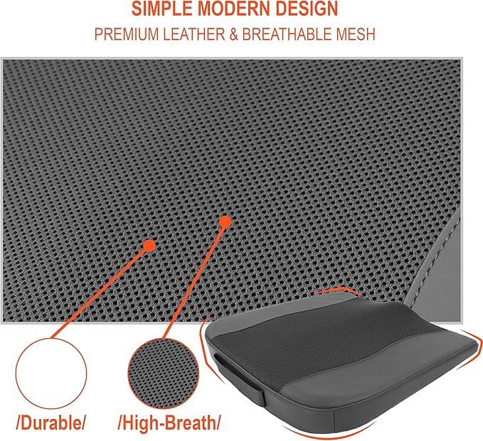 Car Seat Cushion, Comfort Memory Foam Car Cushions for Driving - Sciatica & Lower Back Pain Relief, Driver Seat Pillow for Auto, Office Chair, Wheelchair - Obsidian Speck Black