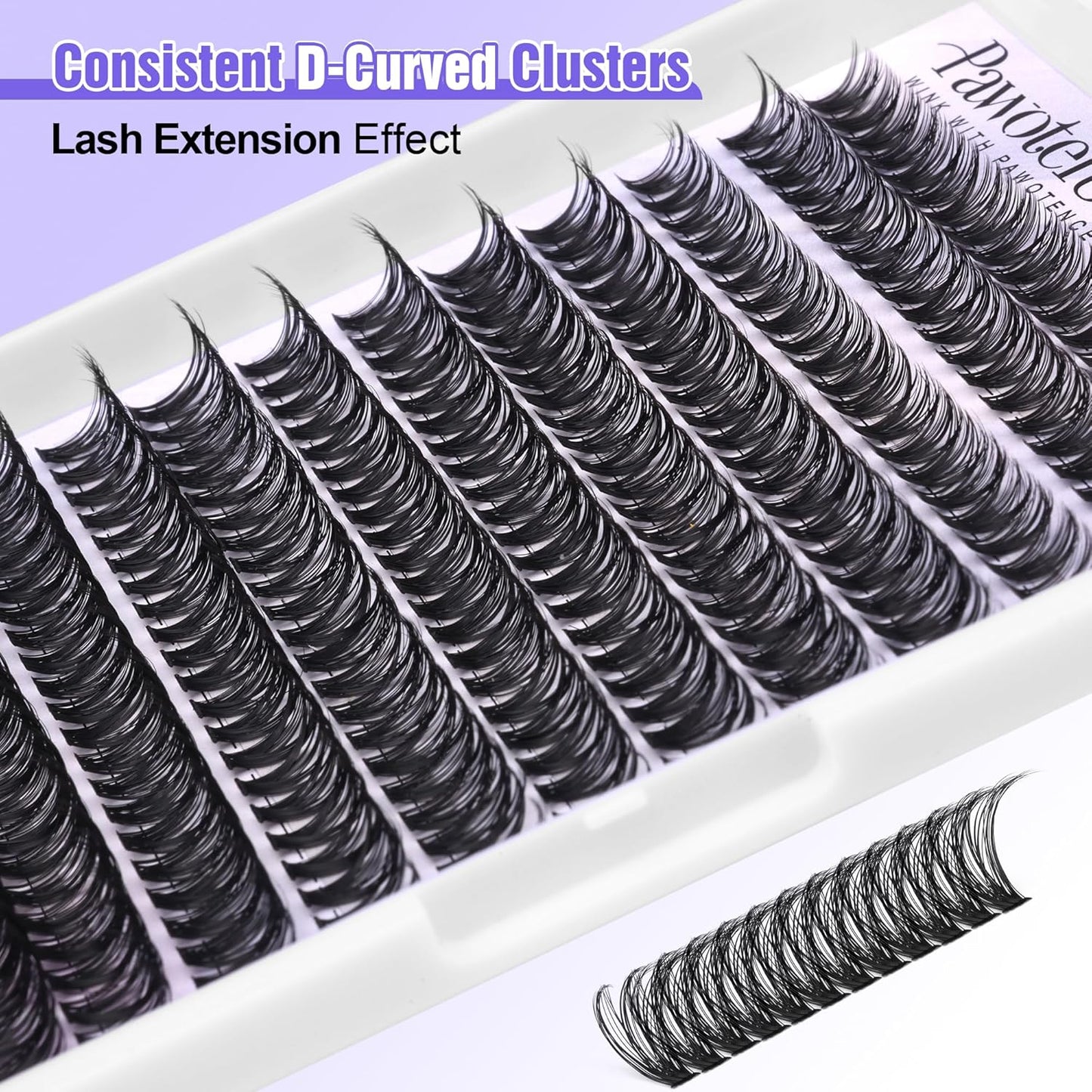 Pawotence DIY Lash Extension Kit | 280pcs 50D Individual Clusters 9-16mm
