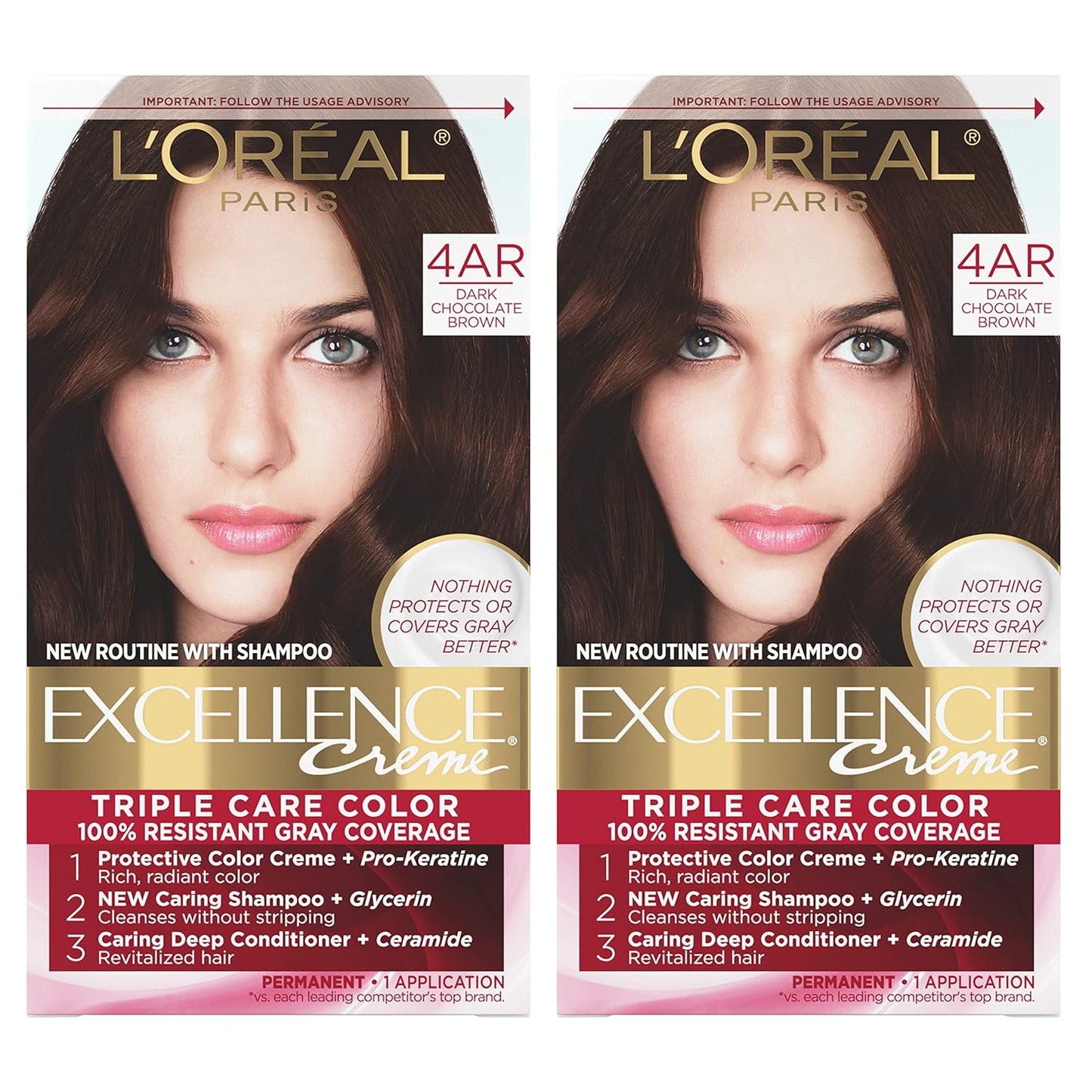 L'Oreal Paris Excellence Crème Hair Color Kit | 6 Light Brown | 8-Week Gray Coverage