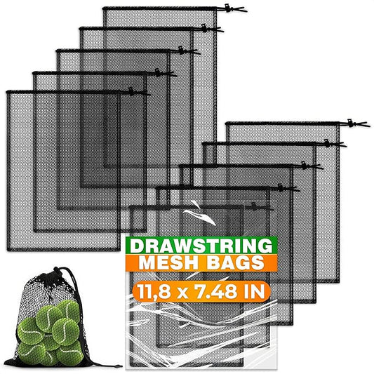 10PCS Nylon Mesh Bags with Drawstring - Multipurpose Mesh Bags for Storage and Carrying Goods While Traveling or Camping