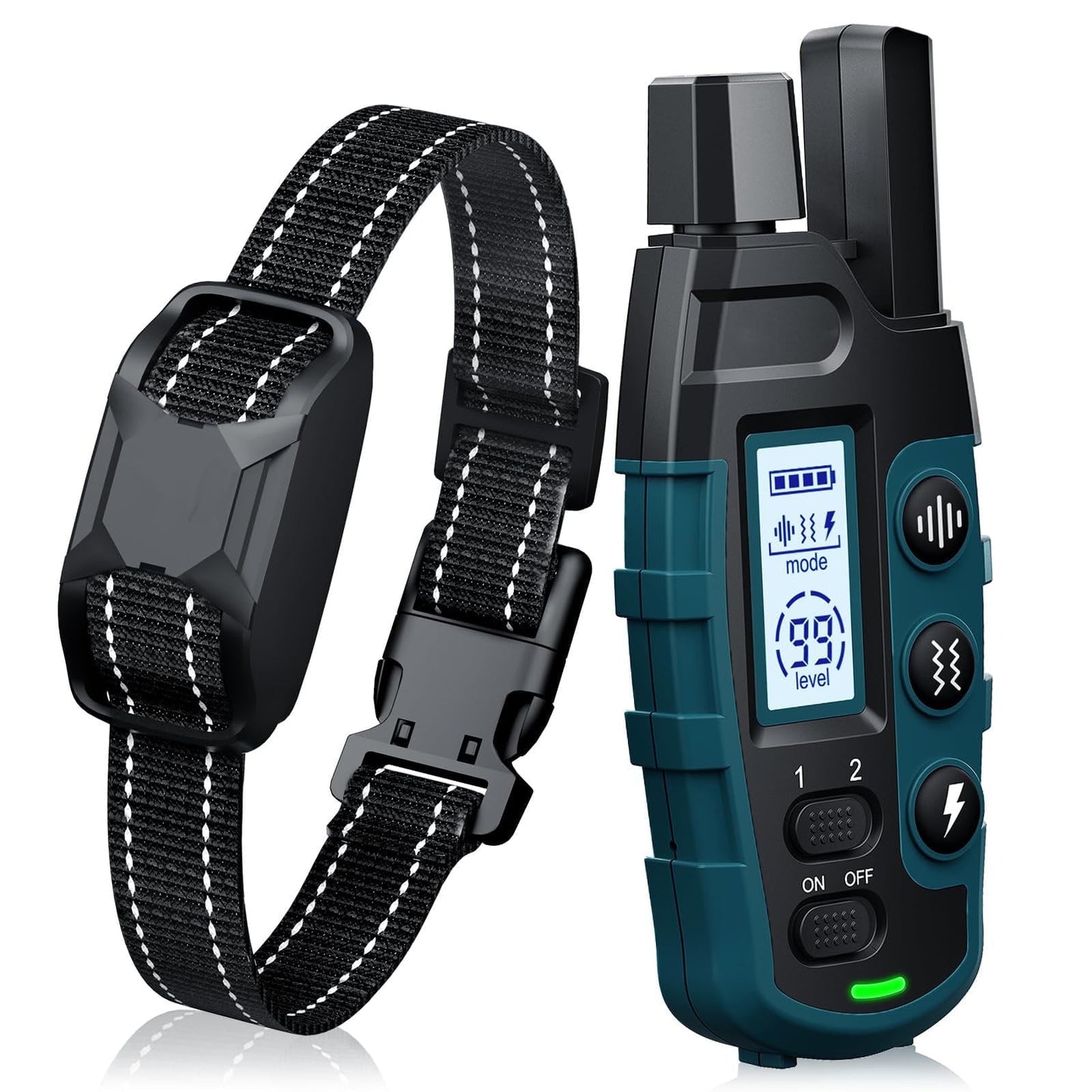 Dog Shock Collar - 3300Ft Rechargeable Waterproof Training Collar with Remote for Small, Medium & Large Dogs, Safe Beep, Vibration & Shock Modes (5-120lbs) Blue