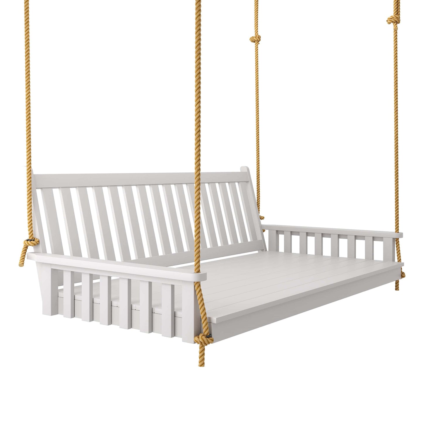 Keystone Amish Co. Twin Franklin Porch Swing Bed with Ropes, White Paint