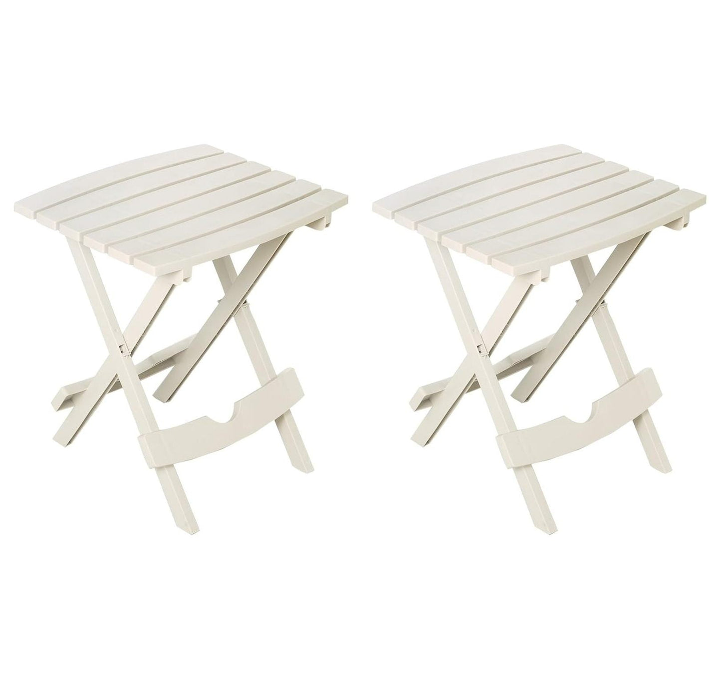 Manufacturing 8500--4702 Plastic Quik-Fold Side Table 2 Pack, White