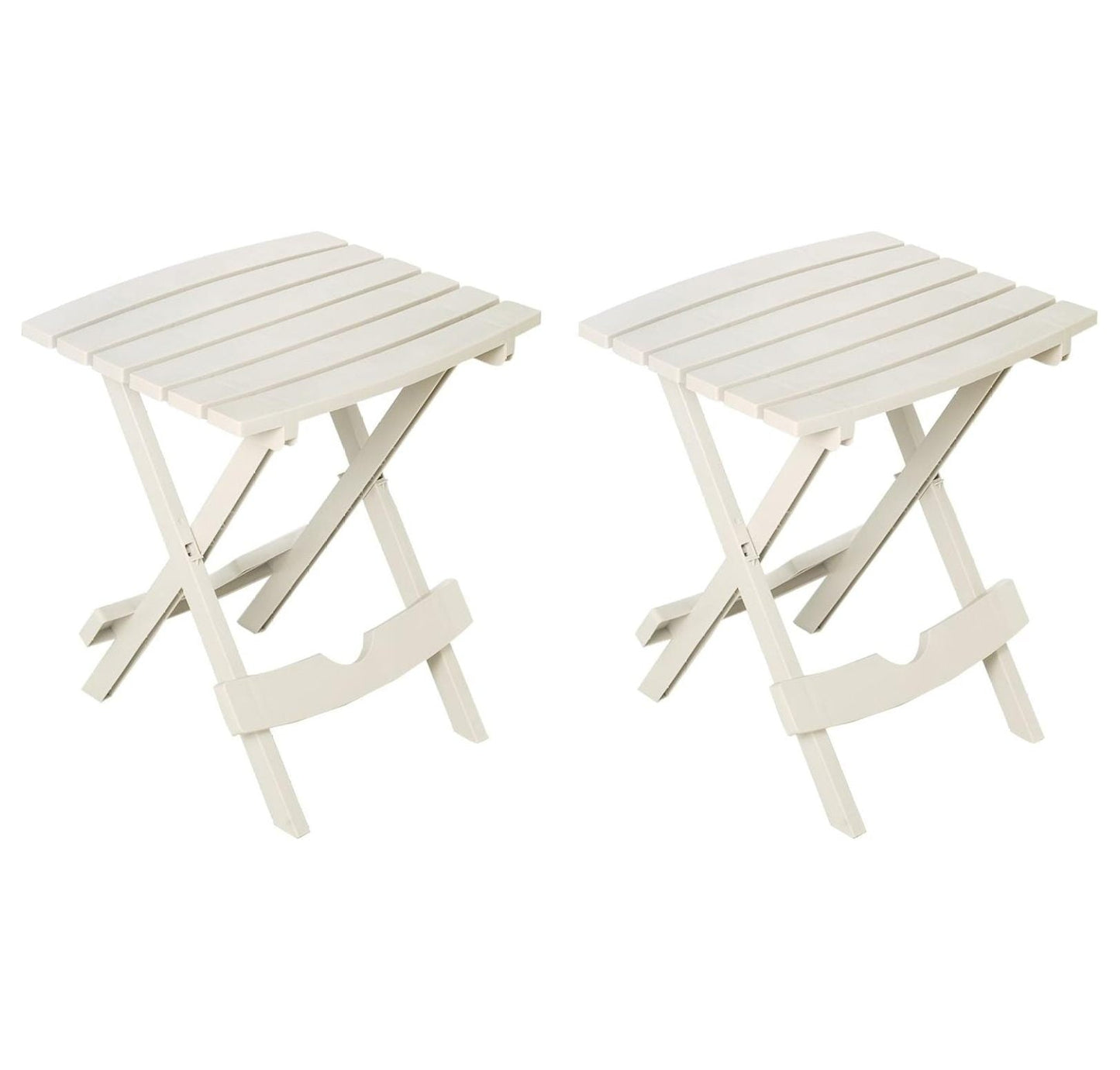 Manufacturing 8500--4702 Plastic Quik-Fold Side Table 2 Pack, White