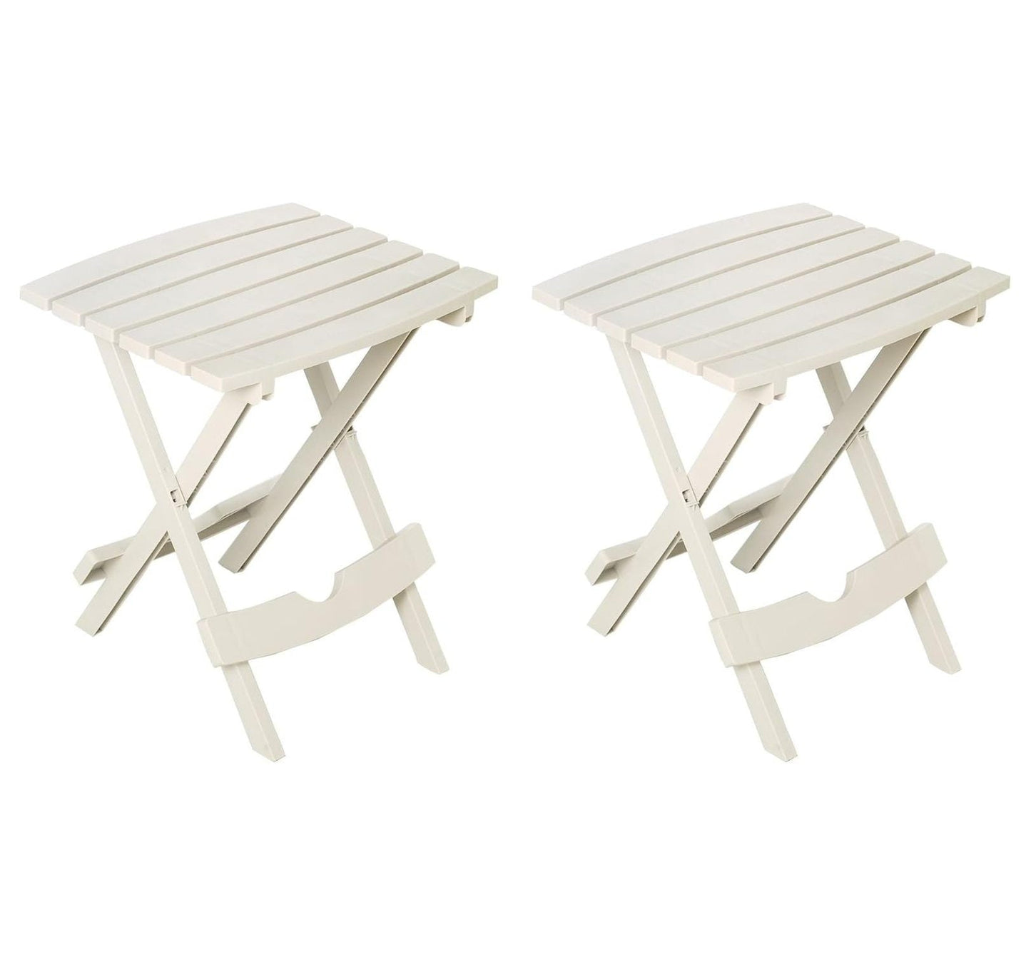 Manufacturing 8500--4702 Plastic Quik-Fold Side Table 2 Pack, White