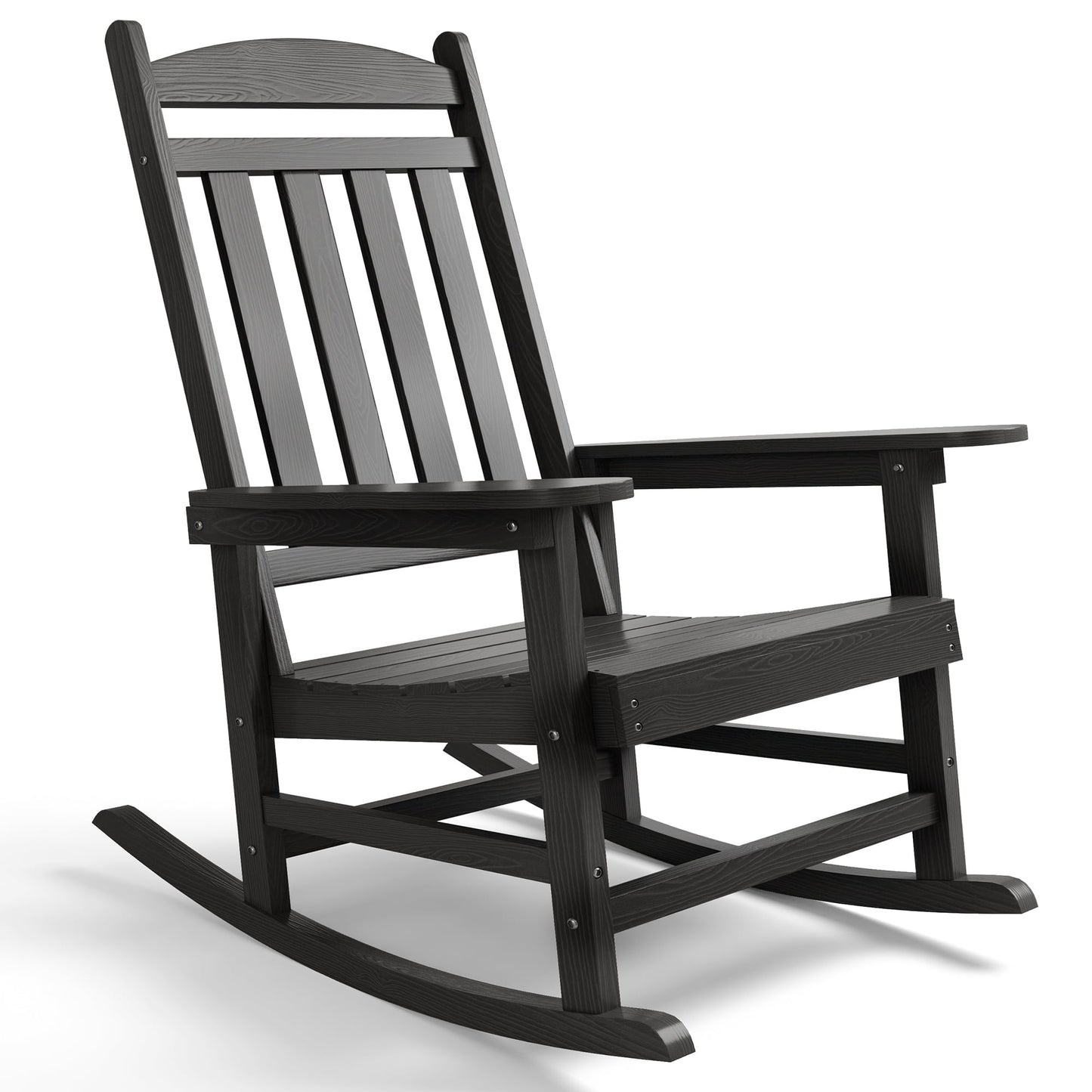 Outdoor Rocking Chair Set of 2, Lofka All Weather Patio Rocking Chair with Waterproof, | Porch Rocker | Oversized Rockers |32" High Back | 380lbs | for Patio Outside Backyard Balcony Garden, Black