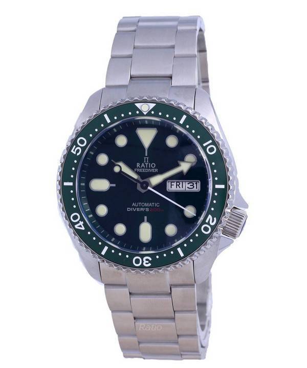 Ratio Freediver Green Dial Sapphire Crystal Stainless Steel Automatic Rta105 200M Men'S Watch