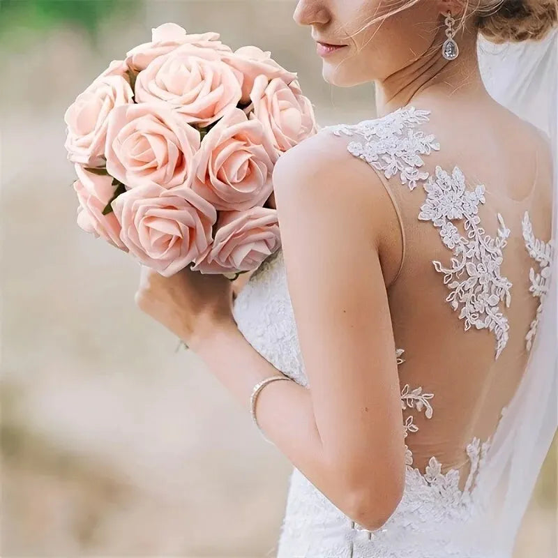 Artificial Roses with Stems