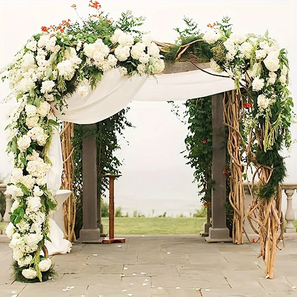 10PCS Silk Hydrangea Heads with Stems