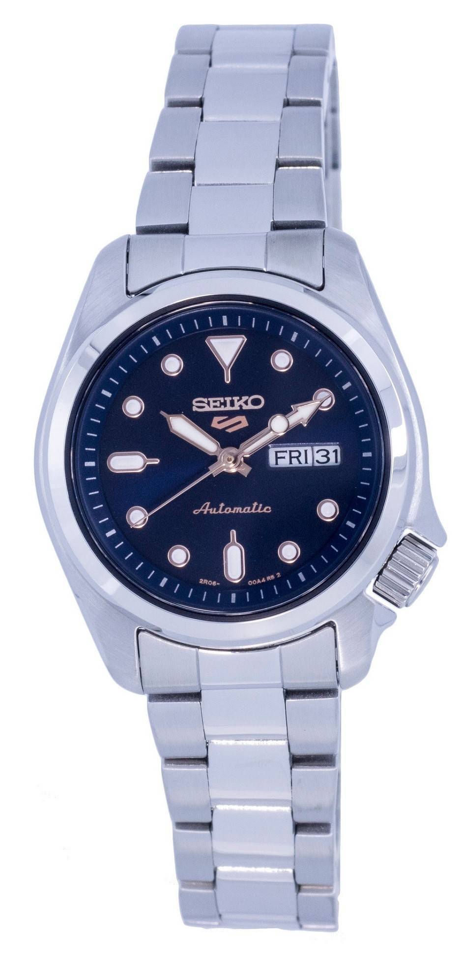 Seiko 5 Sports Automatic Stainless Steel Blue Dial Sre003 Sre003K1 Sre003K 100M Women'S Watch