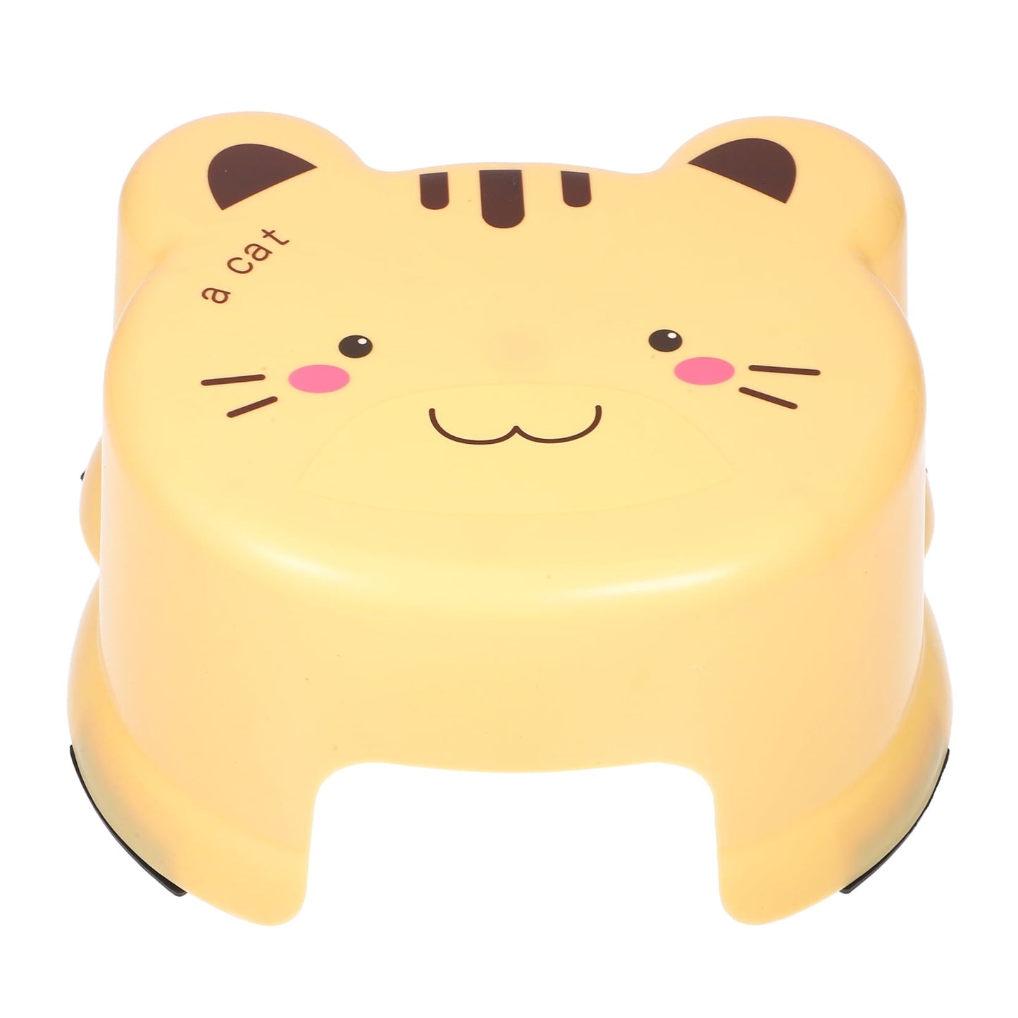 MUSEYA Small Stool for Bathroom Yellow Plastic Rectangular Stool 1Pack
